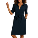 Women's elegant modern midi dress front view
