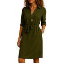 Women's midi dress featuring a modern design