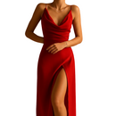 Full-length view of women's elegant maxi formal dress