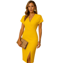Side view of women's elegant midi dress