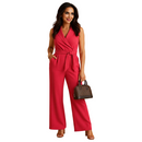 White jumpsuit styled for business meetings
