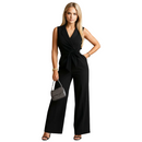 Khaki wrap front jumpsuit with elegant styling