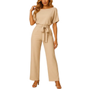 Navy blue jumpsuit featuring elegant lace-up detailing