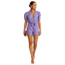 Pink printed summer jumpsuit for women
