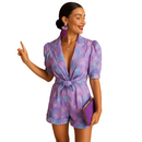 Purple printed summer jumpsuit for women