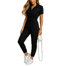 Full-length view of women's tailored elegant jumpsuit